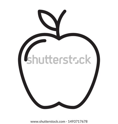 Organic Fresh Apple Vector Line Icon