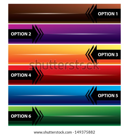 Colorful arrow number options banner. Vector illustration. can be used for layout, diagram, web design, infographics.