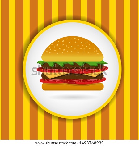Burger retro banner  for your design  eps 10 vector