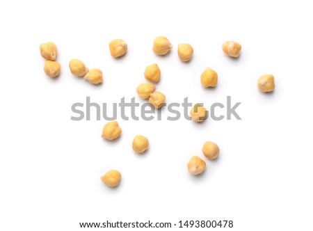 Raw chickpea on white background Royalty-Free Stock Photo #1493800478
