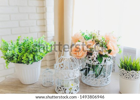 Plastic Floral Bouquet of Different Flowers artificial.