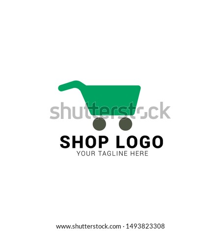 shop logo flat design,cart logo