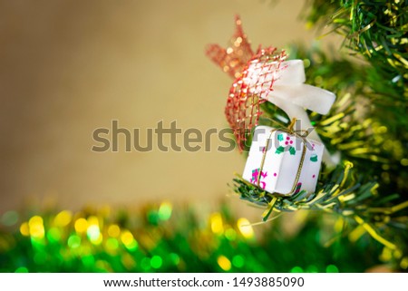 Christmas background with New Year decorations. New Year card