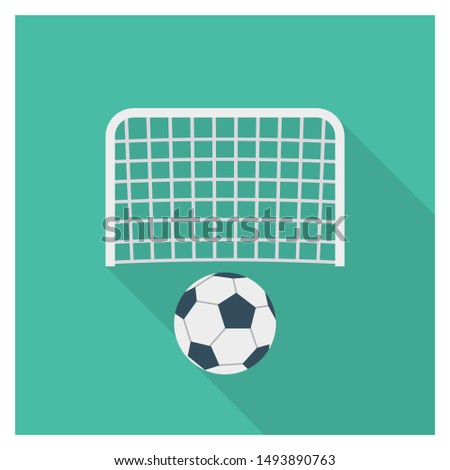 football with goal flat icon 