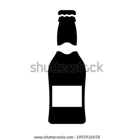Beer bottle vector icon on white background