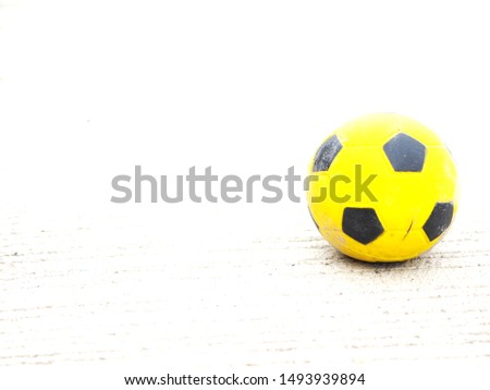 Soccer ball On the cement floor