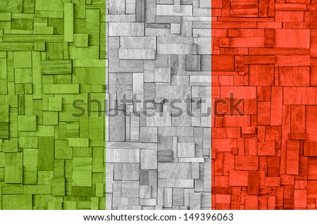 Italian Flag on a wooden Background