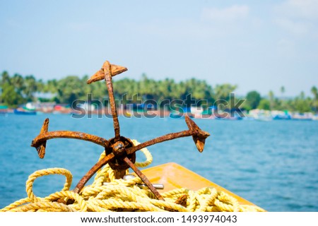 anchor in a boat ride to island