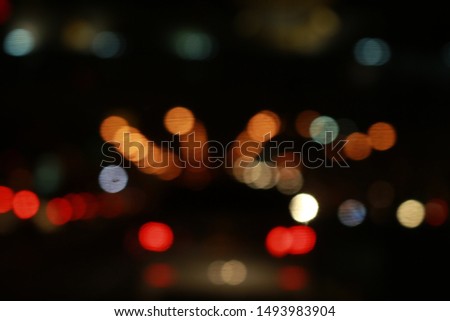 Abstract Bokeh of lighting on the road