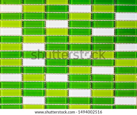 Green color tile. Construction material texture.