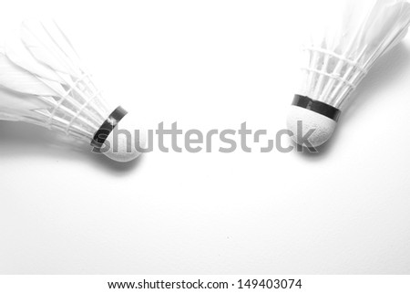Badminton with white background.