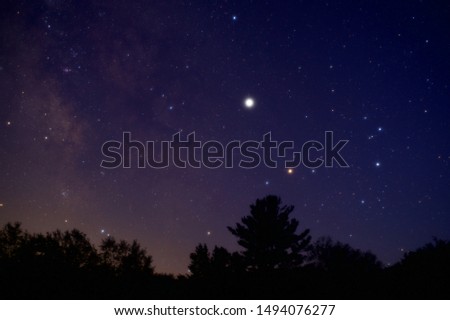 Jupiter in the constellation Scorpius, as seen from the White Mountains of New Hampshire