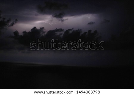 Lightning storm over the mediterranean on the east coast of Spain. 