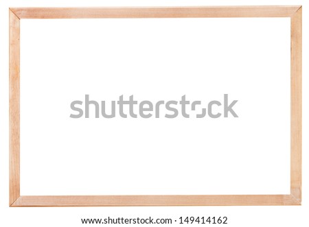 new simple narrow picture frame with cutout canvas isolated on white background