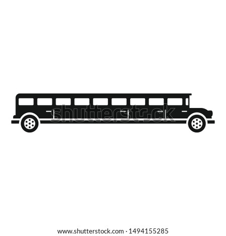 Party limousine icon. Simple illustration of party limousine vector icon for web design isolated on white background