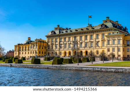 Drottningholm Palace viewed from lake Malaren in Sweden