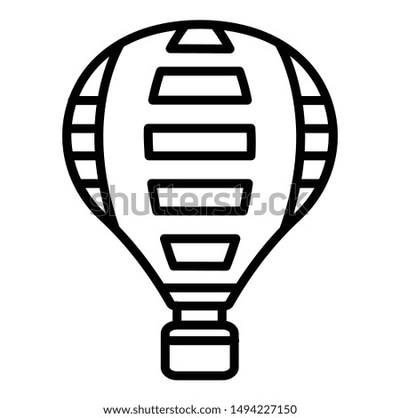 Air balloon with rectangles icon. Outline air balloon with rectangles vector icon for web design isolated on white background