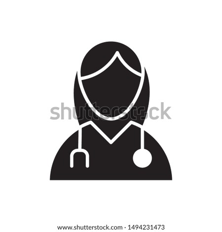 flat black glyph doctor avatar icon. Logo element illustration. doctor avatar design. vector eps 10 . doctor avatar concept. Can be used in web and mobile . trendy simple style. 