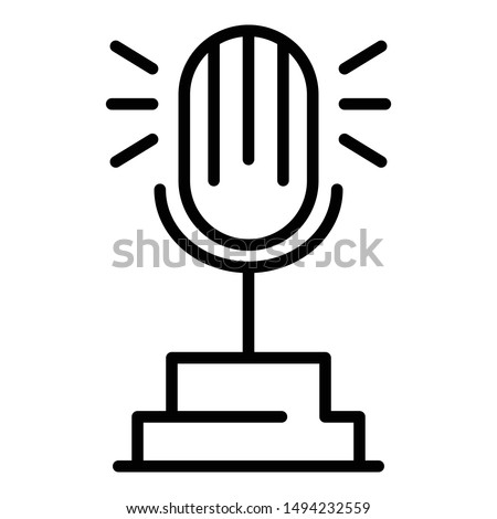 Microphone radio ester icon. Outline microphone radio ester vector icon for web design isolated on white background