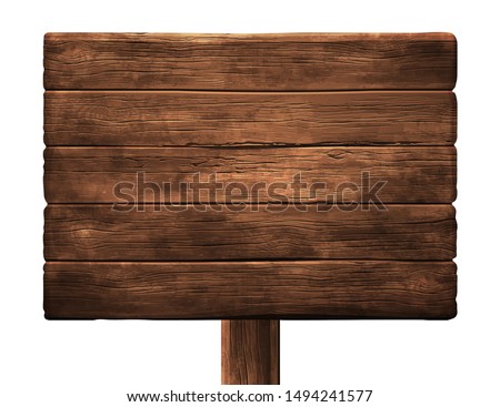 Old wooden shield. Horizontally located wooden boards. Highly realistic illustration