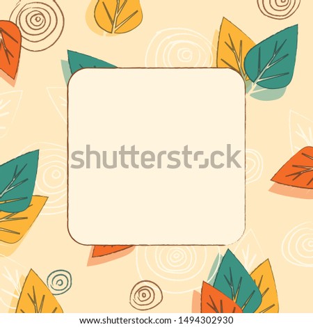 Postcard with autumn leaves for invitations to the holidays, vector illustration.