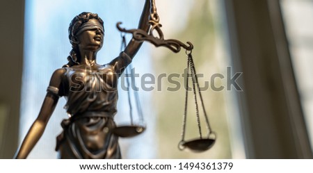 The Statue of Justice - lady justice or Iustitia / Justitia the Roman goddess of Justice Royalty-Free Stock Photo #1494361379