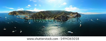 Catalina Island California aerial panoramic view Royalty-Free Stock Photo #1494365018