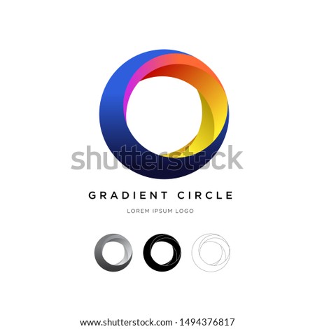 Blue and Yellow Colorful Gradient Circle Logo for Company