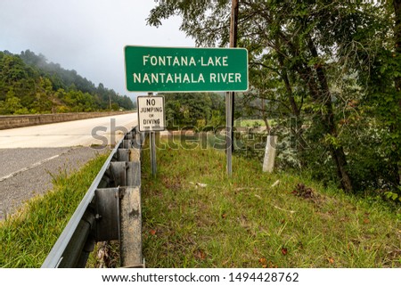 Fontana Lake / Nantahala River sign