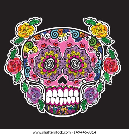 MEXICAN COLORED SKULL DAY OF THWE DEAD
