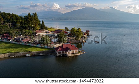 Scenery of Kerinci lake in Kerinci region of Jambi province of Indonesia Royalty-Free Stock Photo #1494472022