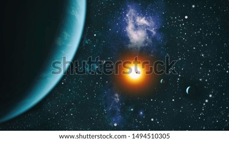 Cosmic clouds of mist on bright colorful backgrounds. Elements of this image furnished by NASA