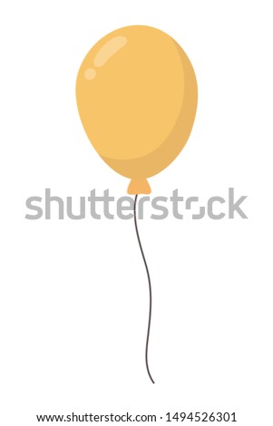 Isolated yellow balloon design vector illustration