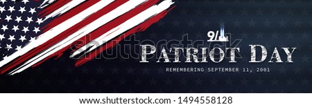 September 11, patriot day background. United states flag poster. Modern design vector illustration.
 Royalty-Free Stock Photo #1494558128