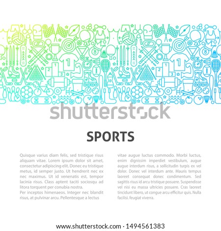 Sports Line Design Template. Vector Illustration of Outline Banner.