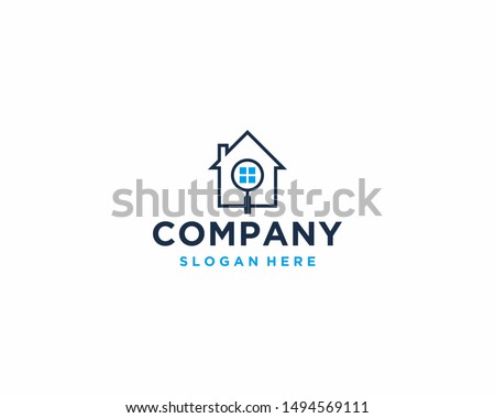 Home searching logo design template