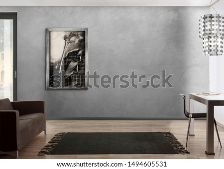 Environment with window, sofa and picture