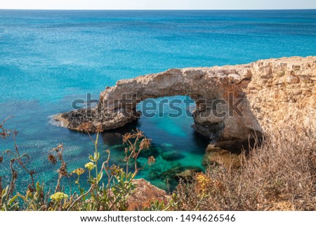Cyprus Love bridge, mediterranean sea