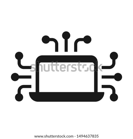 Cyber connection flat vector icon
