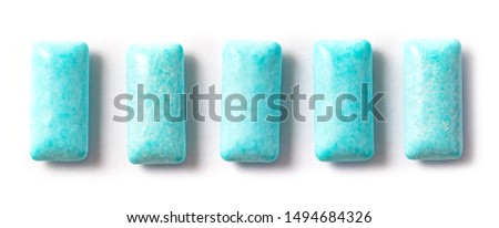 Chewing gum pads isolated on a white background.