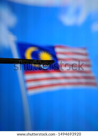 Malaysia flag with water drop
