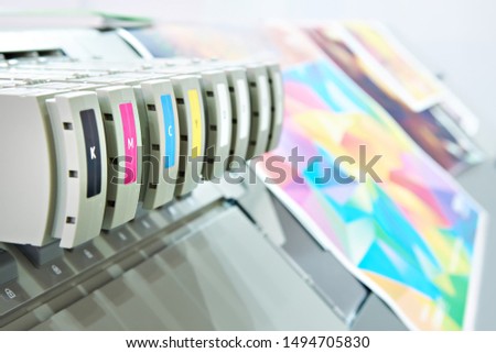 Wide format plotter color cartridges Royalty-Free Stock Photo #1494705830