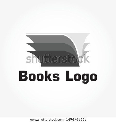 books logo template design with shadow effect