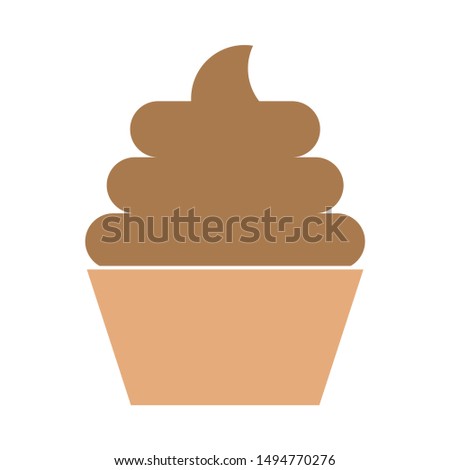 cupcake icon. flat illustration of cupcake - vector icon. cupcake sign symbol