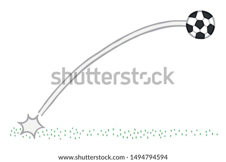 Vector illustration soccer ball, shooting. Hand drawn.