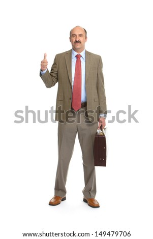 Businessman in a tie on a white background