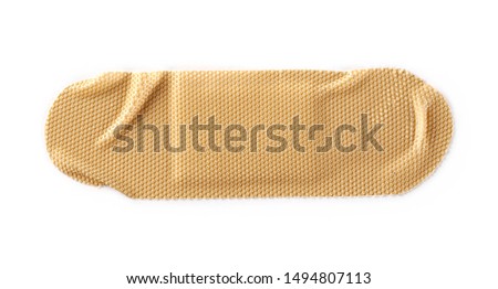 Adhesive band aid isolated on white background, top view