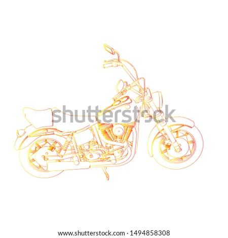 line art of motorcycle. Coloring page - motorcycle - illustration for the children