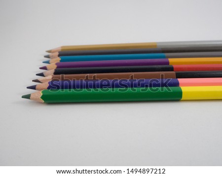 Different colored pencils used to paint the imagination for children