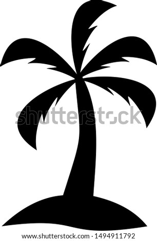palm tree icon with black
